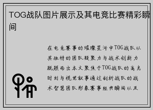 TOG战队图片展示及其电竞比赛精彩瞬间